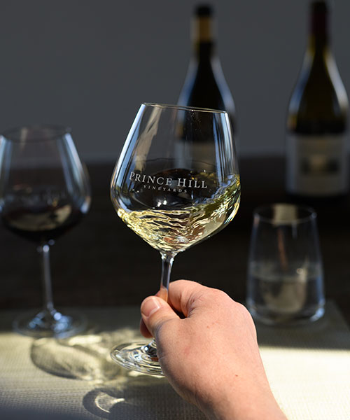 Chardonnay in Prince Hill Vineyards glass